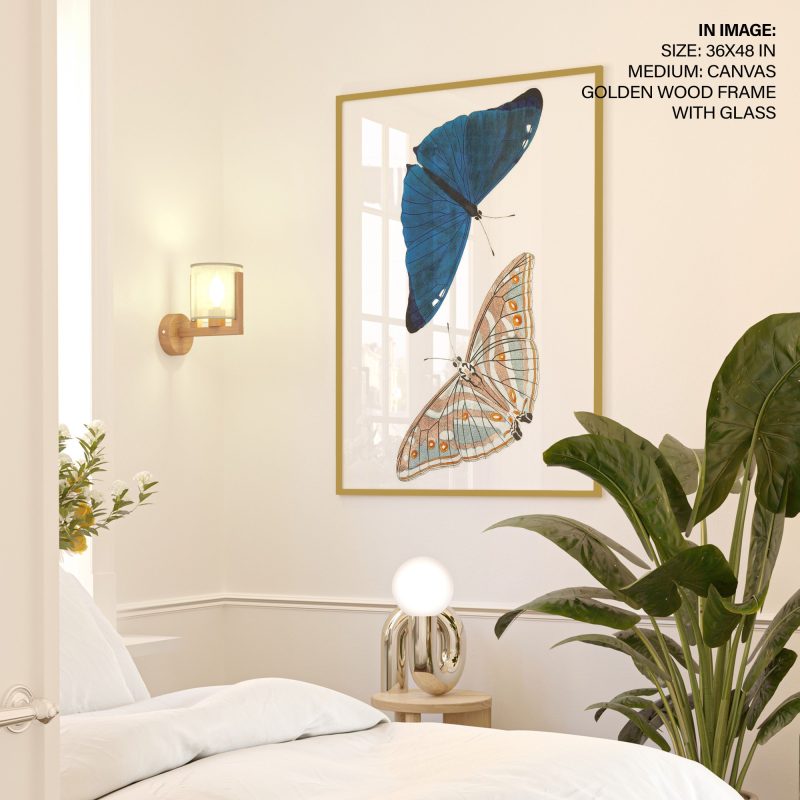 Botanical Blue and Brown Butterflies – Wall Hanging