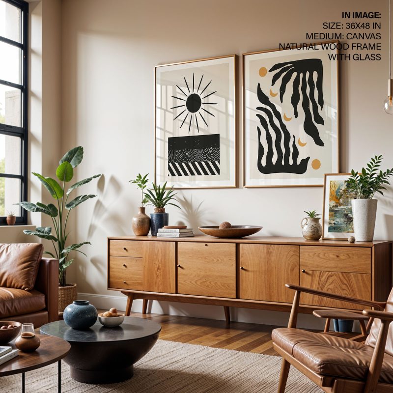 Abstract Sun Moons Shapes – Wall Painting