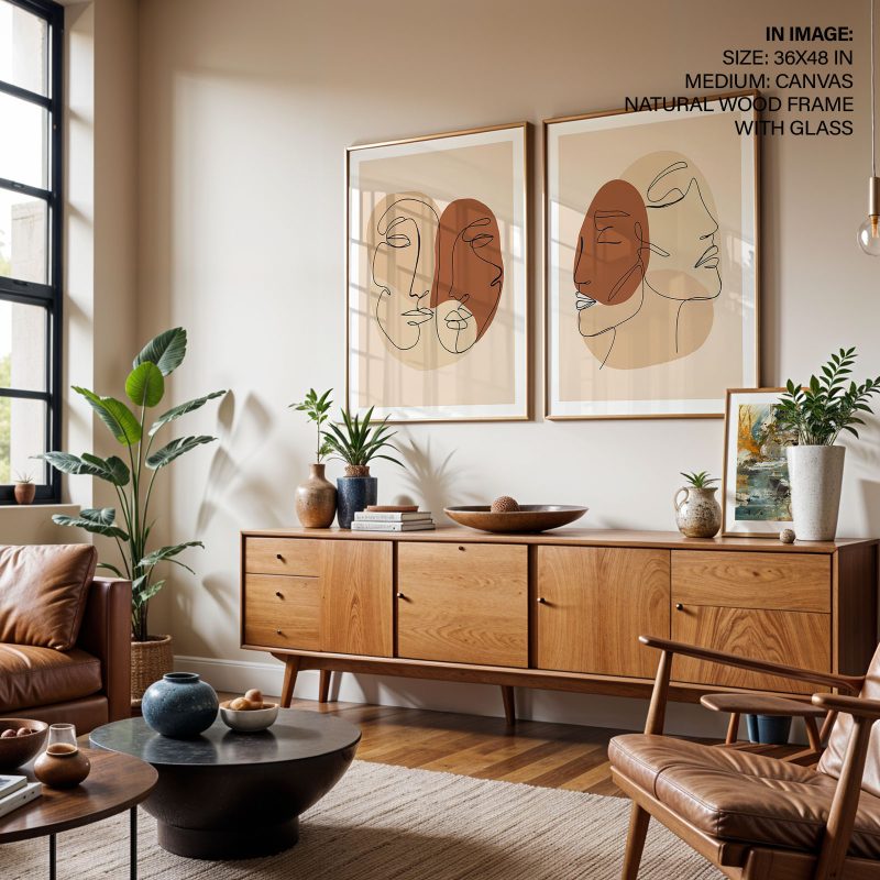 Abstract Two Faces Beige Terracotta – Home Decor