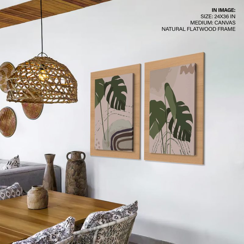 Botanical Green Monstera Leaves – Wall Art