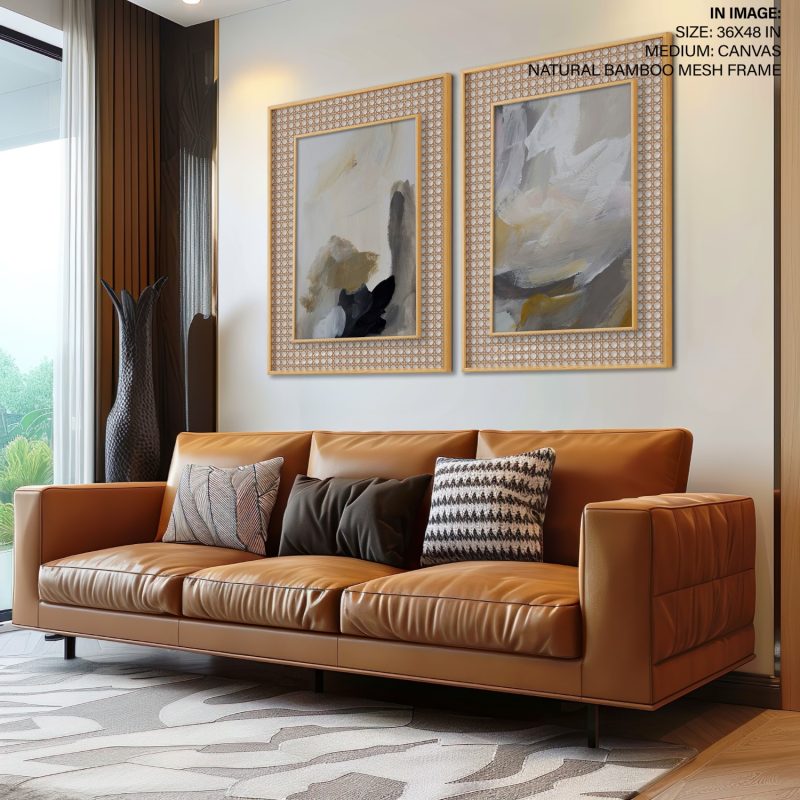 Abstract Dynamic Muted Brushstrokes – Wall Art