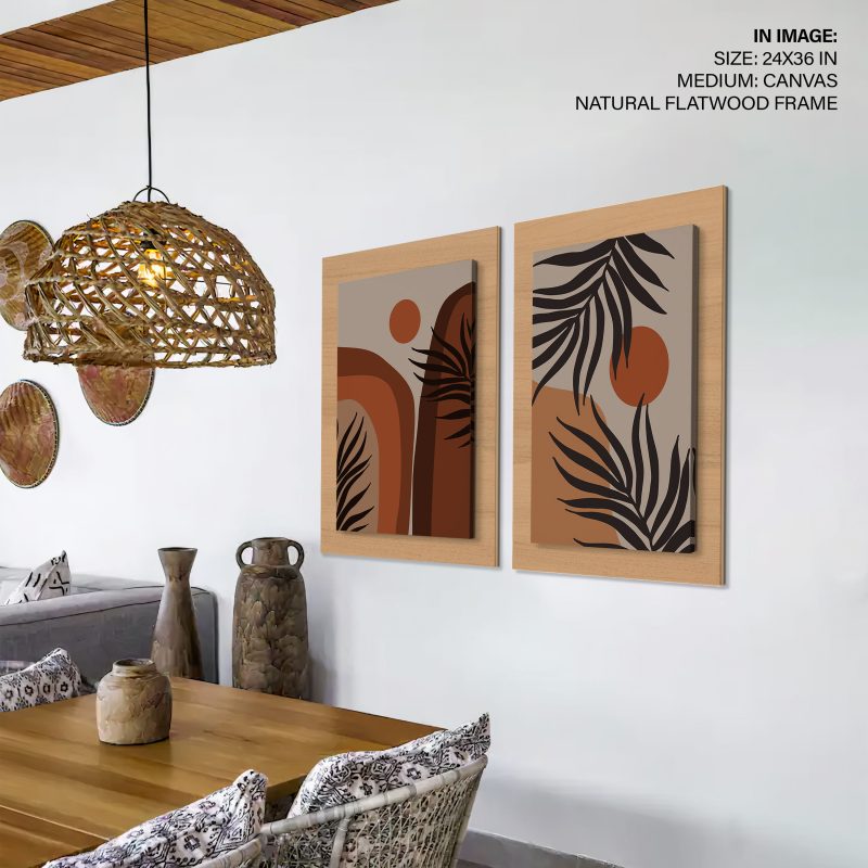 Abstract Organic Shapes Leaves Sun – Wall Hanging