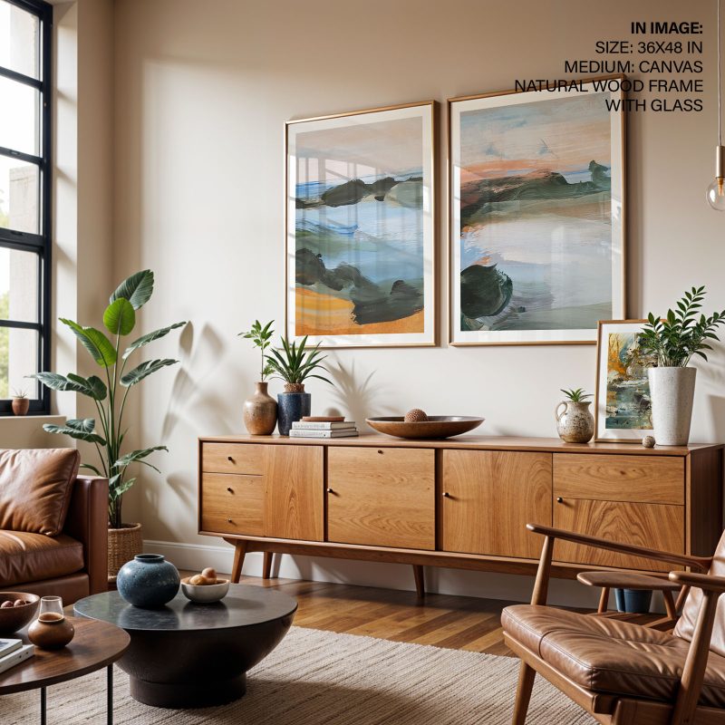 Abstract Coastal Landscape Brushstrokes – Wall Painting