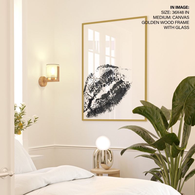 Minimalist Black Lipstick Kiss Print – Wall Art