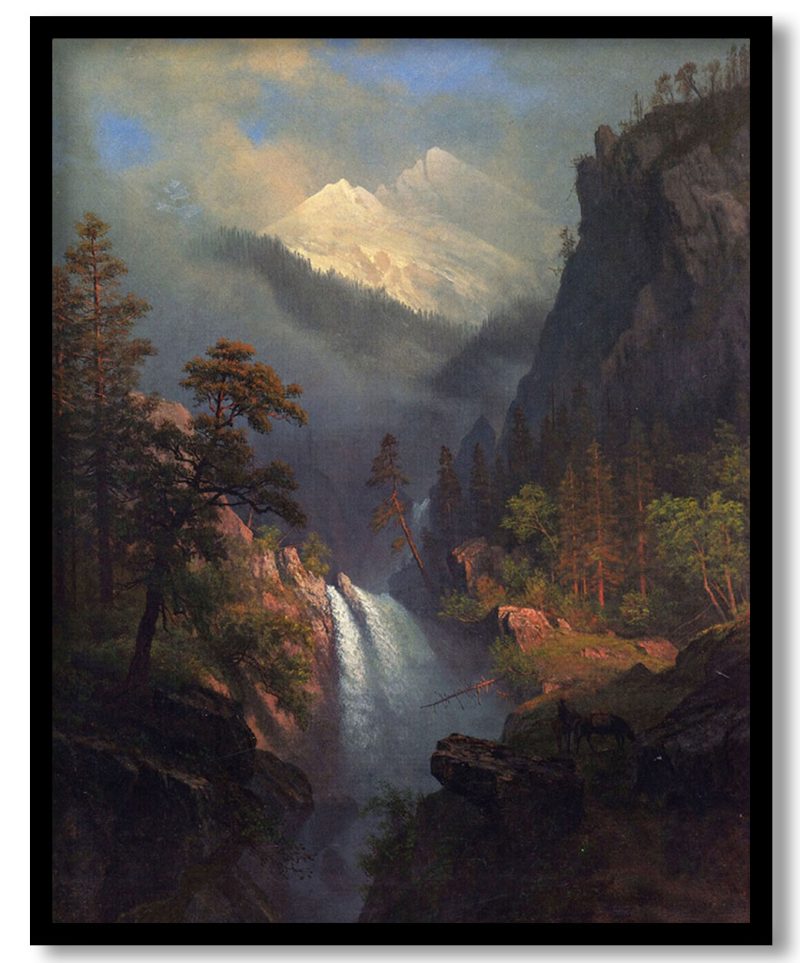 Cascading Falls at Sunset by Albert Bierstadt (1879)