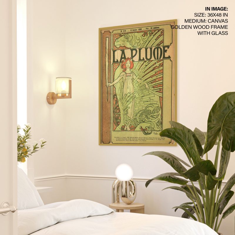Cover composed by Mucha for the french literary and artistic Review La Plume by Alphonse Mucha (1898)