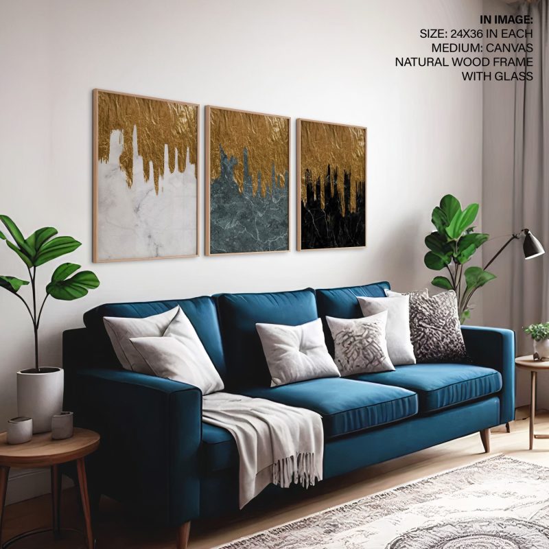 Abstract Gold Foil Marble – Wall Hanging