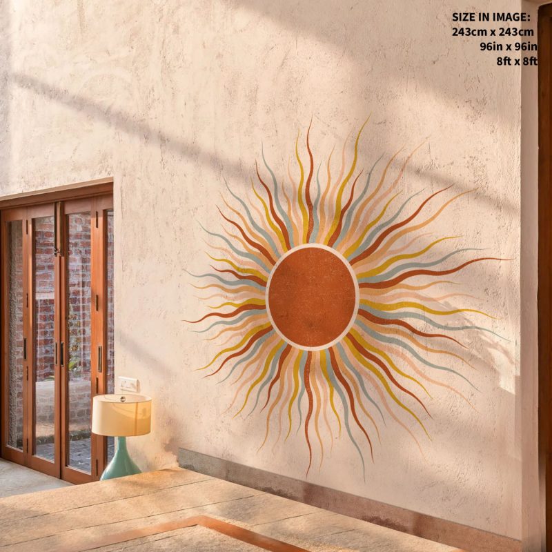 Retro boho printable sun