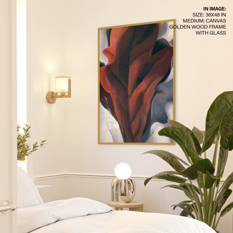 Large Dark Red Leaves on White by Georgia O'Keeffe