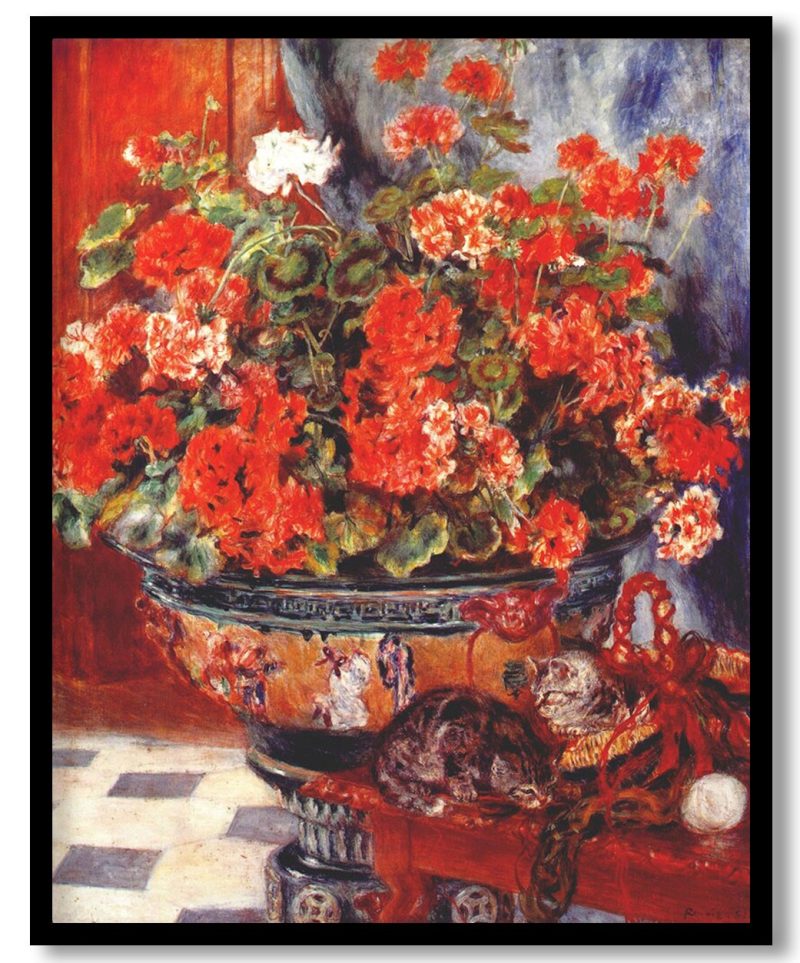 Geraniums and Cats by Pierre-Auguste Renoir (1881)