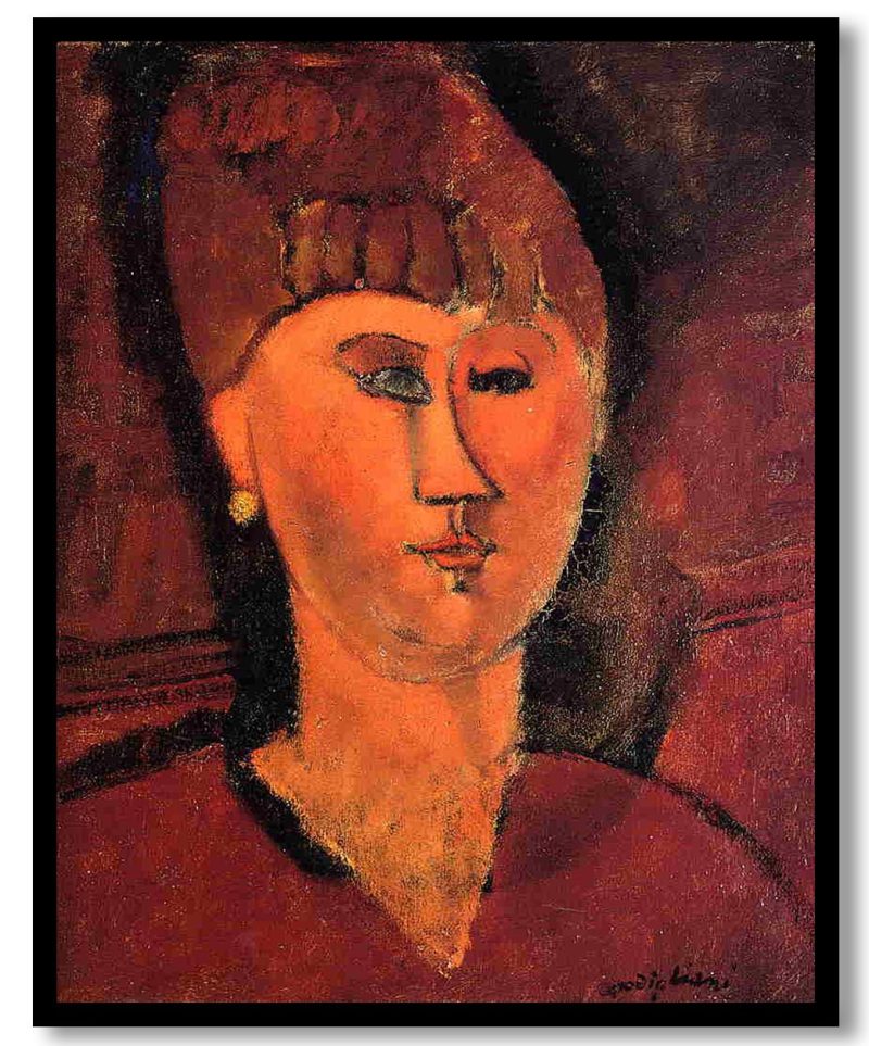 Head of Red haired Woman by Amedeo Modigliani (1915)