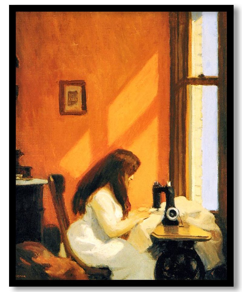 Girl at a Sewing Machine by Edward Hopper (1921)