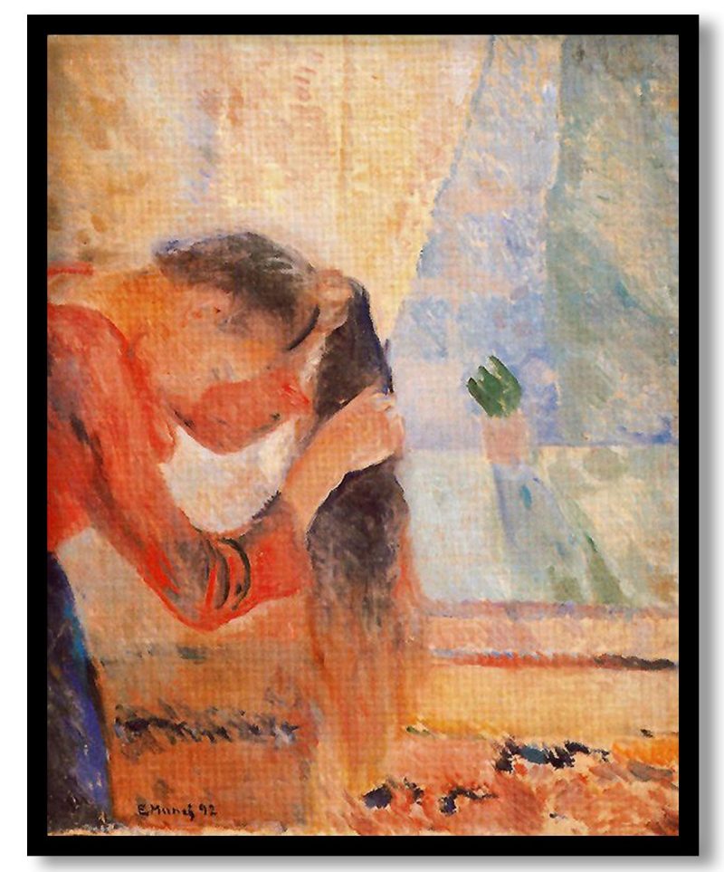 Girl Combing Her Hair by Edvard Munch (1892)