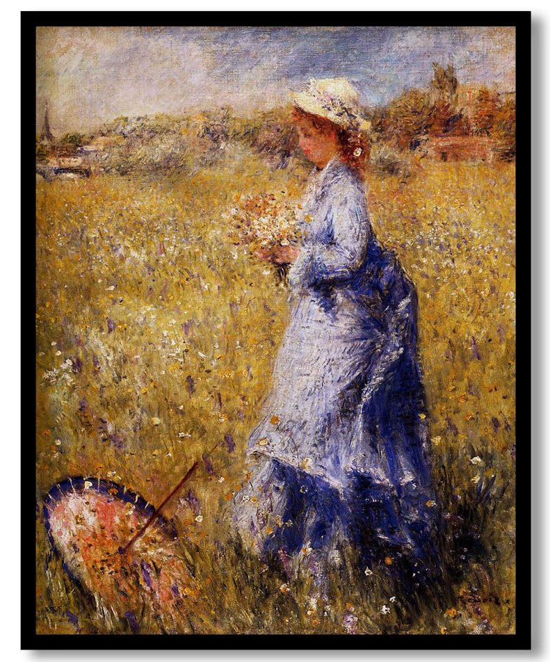 Girl Gathering Flowers by Pierre-Auguste Renoir (1872)