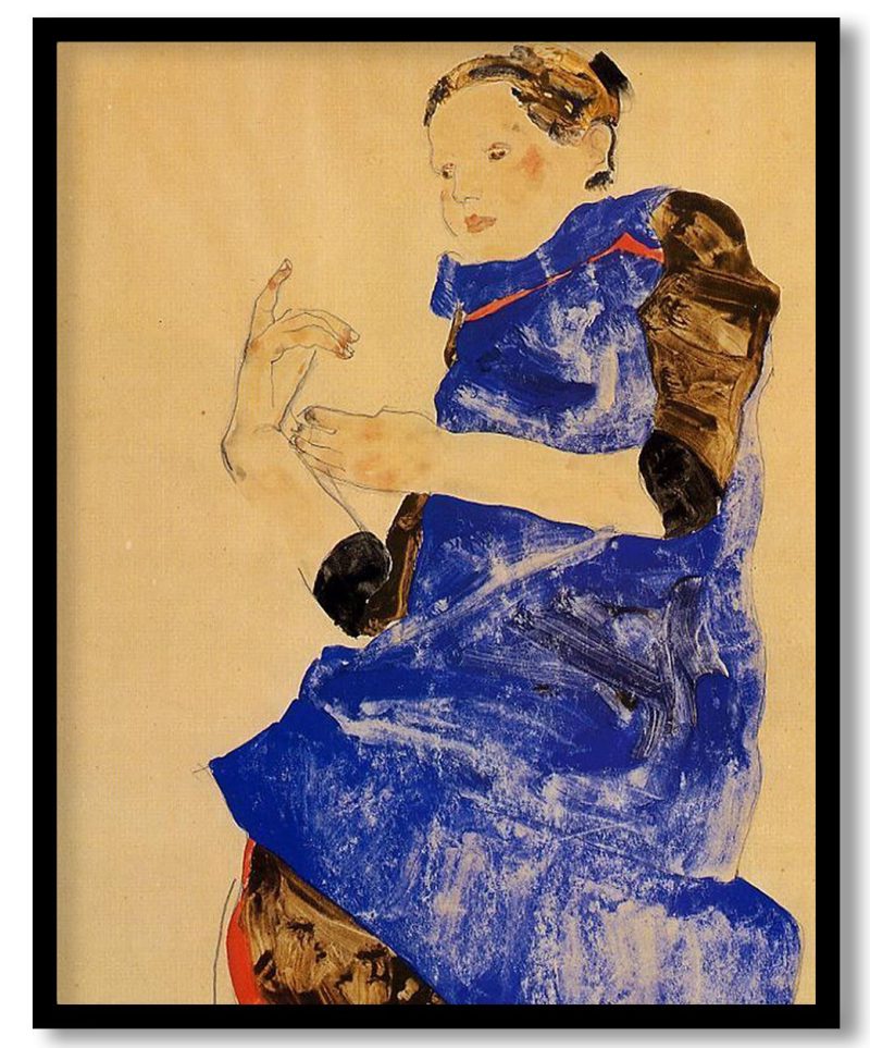 Girl in a Blue Apron by Egon Schiele (1912)