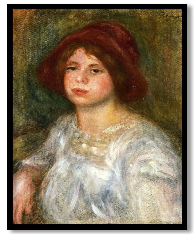 Girl in a Red Hat by Pierre-Auguste Renoir (1913)