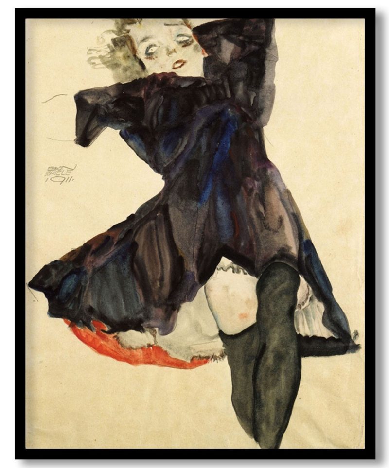 Girl in Blue Dress by Egon Schiele (1911)