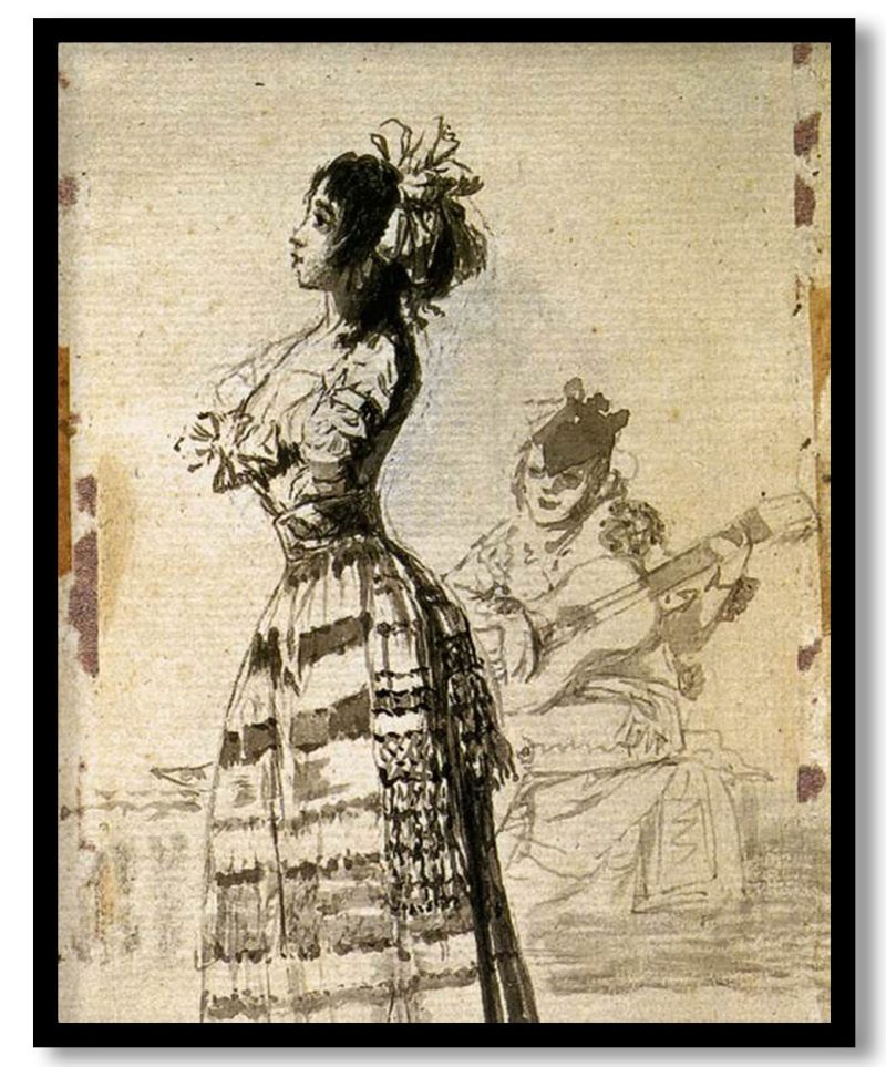 Girl Listening to a Guitar by Francisco Goya (1797-1799)