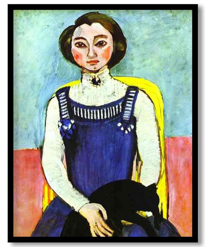 Girl with A Black Cat by Henri Matisse (1910)