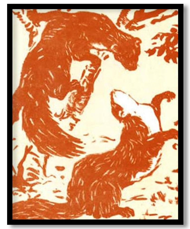 Playing weasels by Franz Marc (1909)