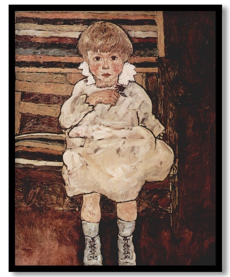Seated child by Egon Schiele (1918)