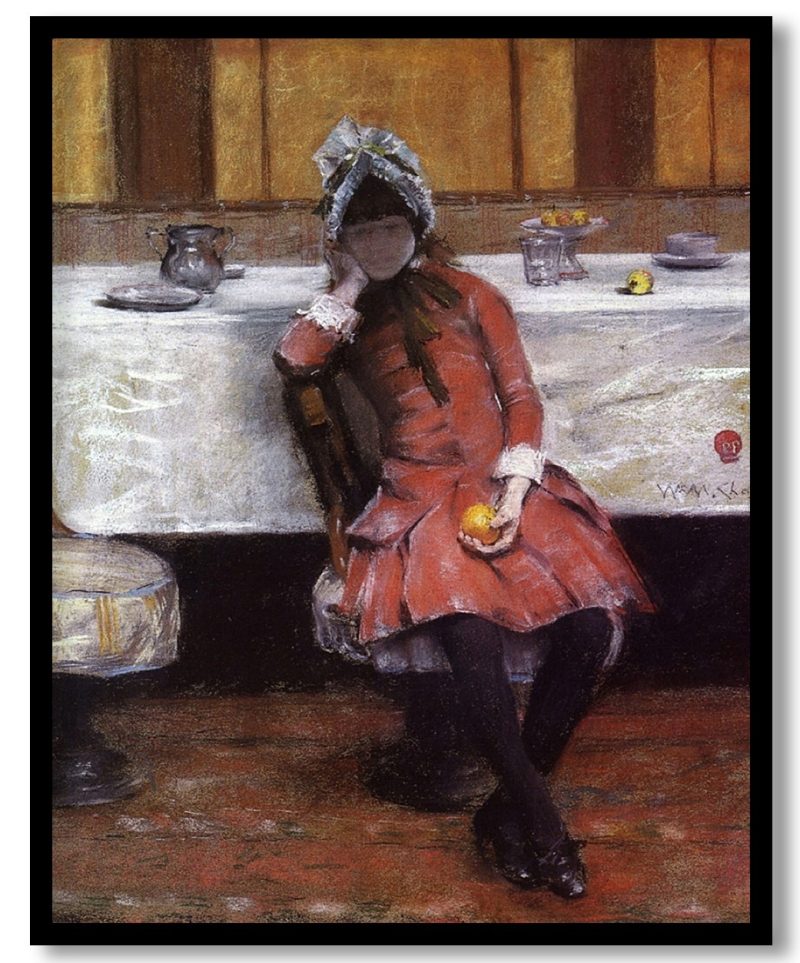 Sketch on a Young Girl on Ocean Steamer by William Merritt Chase (1883)