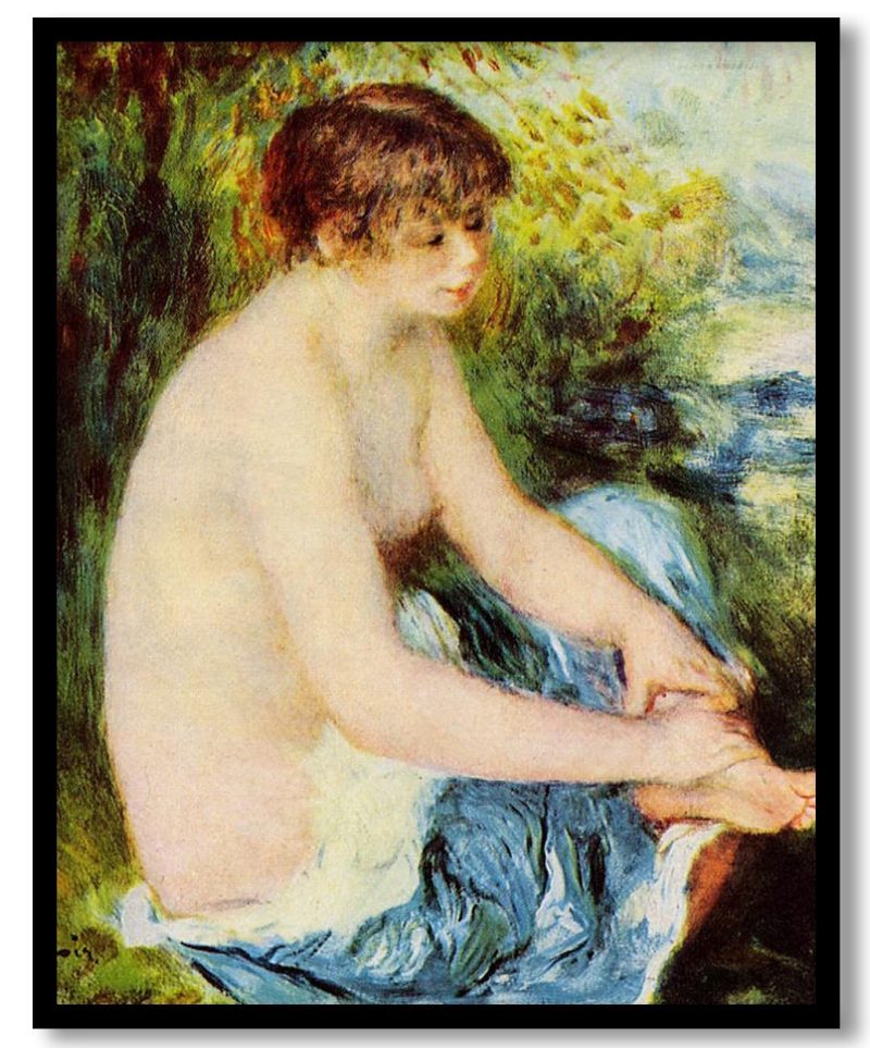 Small Nude in Blue by Pierre Auguste Renoir (1879)