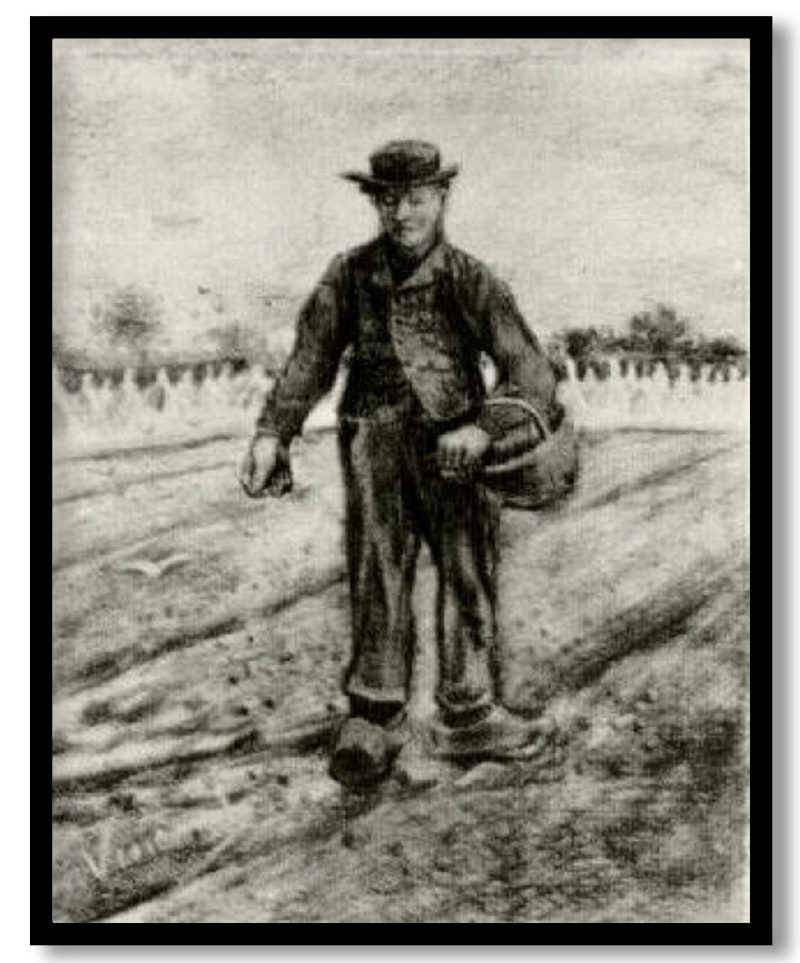 Sower with Basket by Vincent van Gogh (1881)