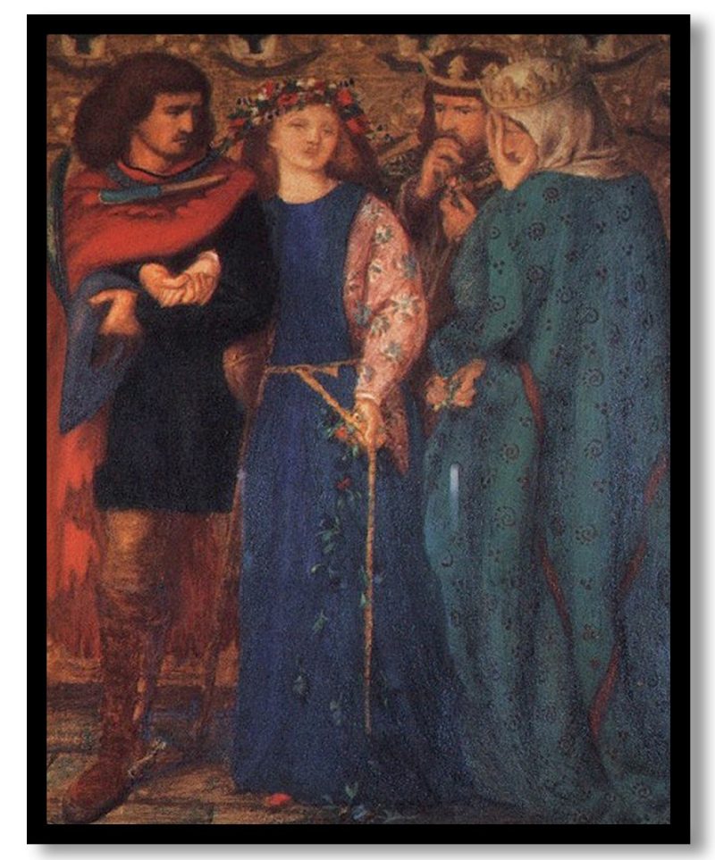 The First Madness of Ophelia by Dante Gabriel Rossetti (1864)