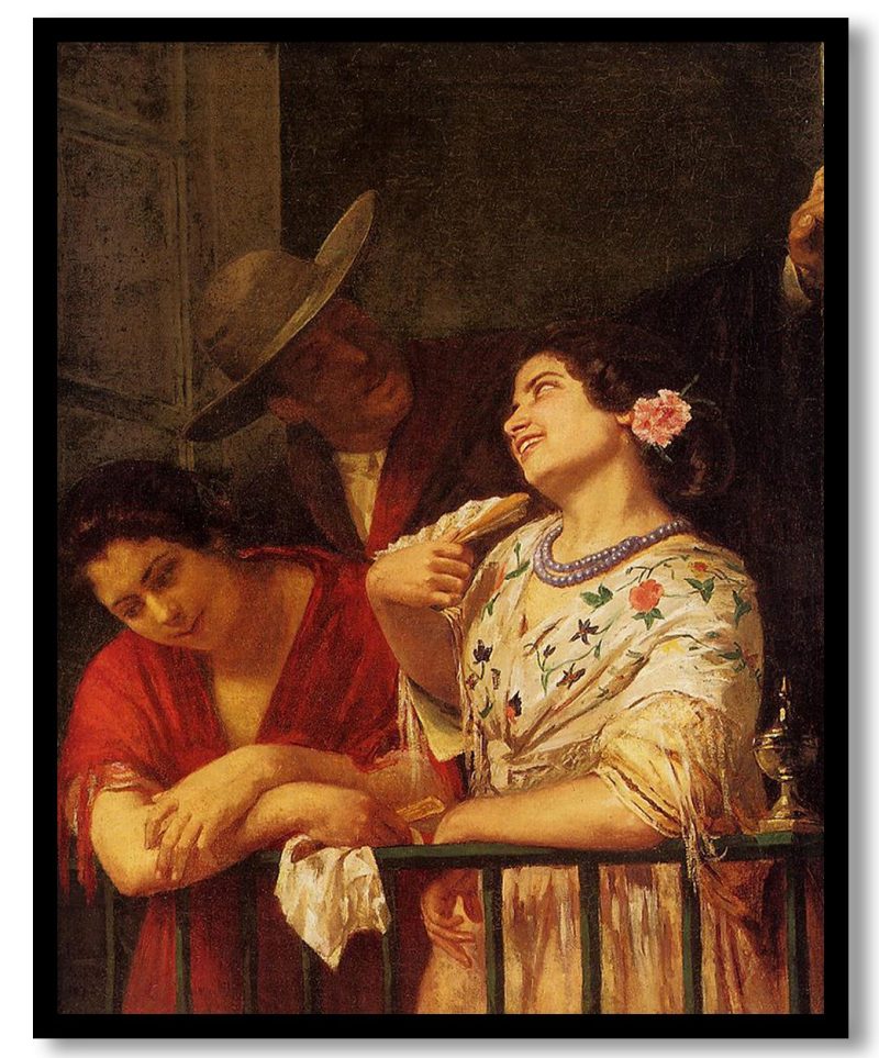 The Flirtation A Balcony in Seville by Mary Cassatt (1872)