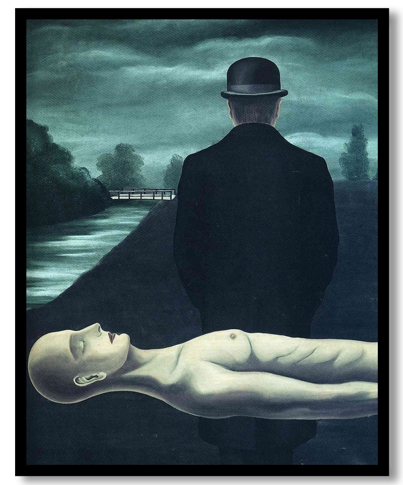 The musings of the solitary walker by Rene Magritte (1926)