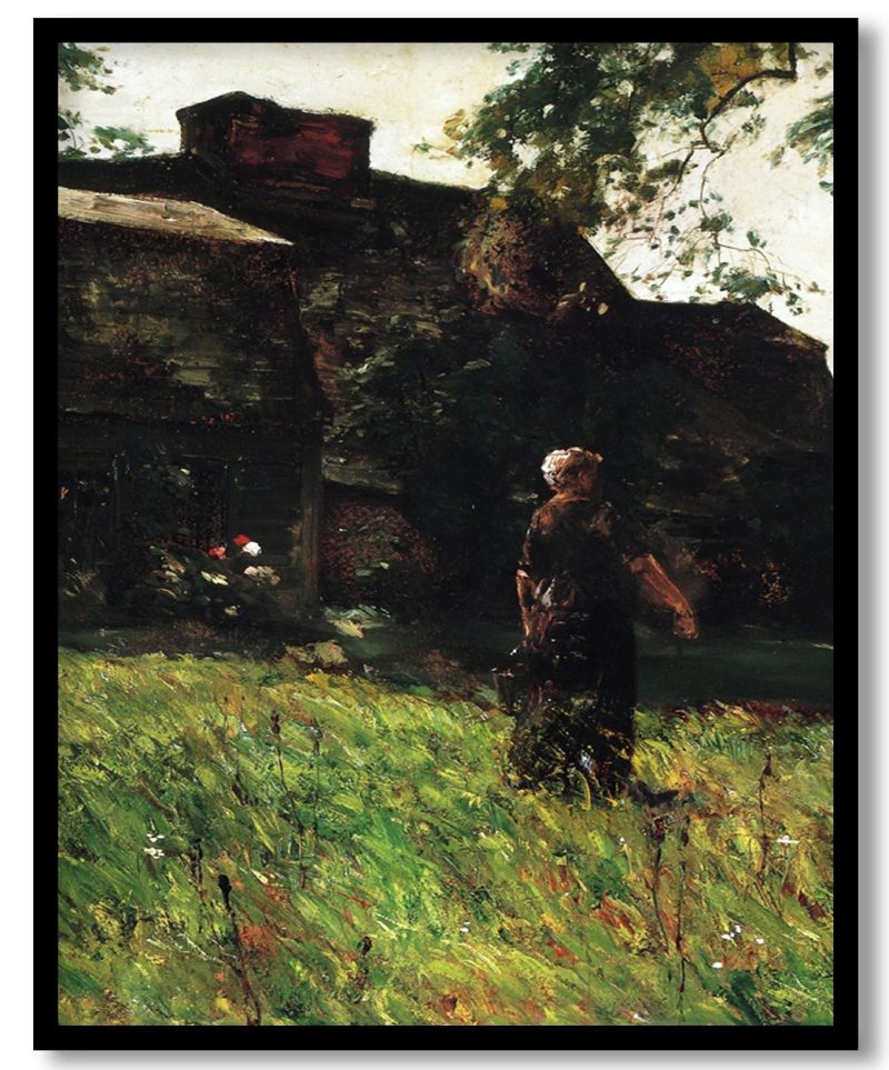 The Old Fairbanks House, Dedham, Massachusetts by Childe Hassam (1884)