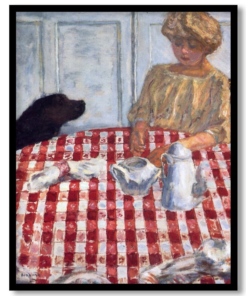 The Red Checkered Tablecloth by Pierre Bonnard (Unknown)