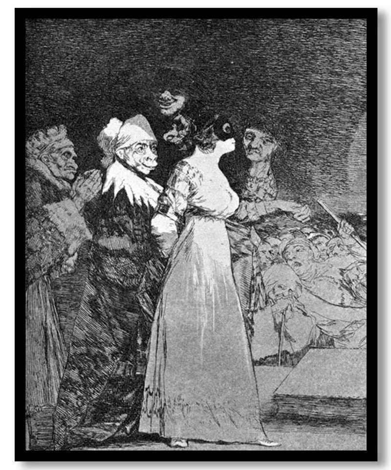They say 'yes' and give their hand to the first comer by Francisco Goya (1799)