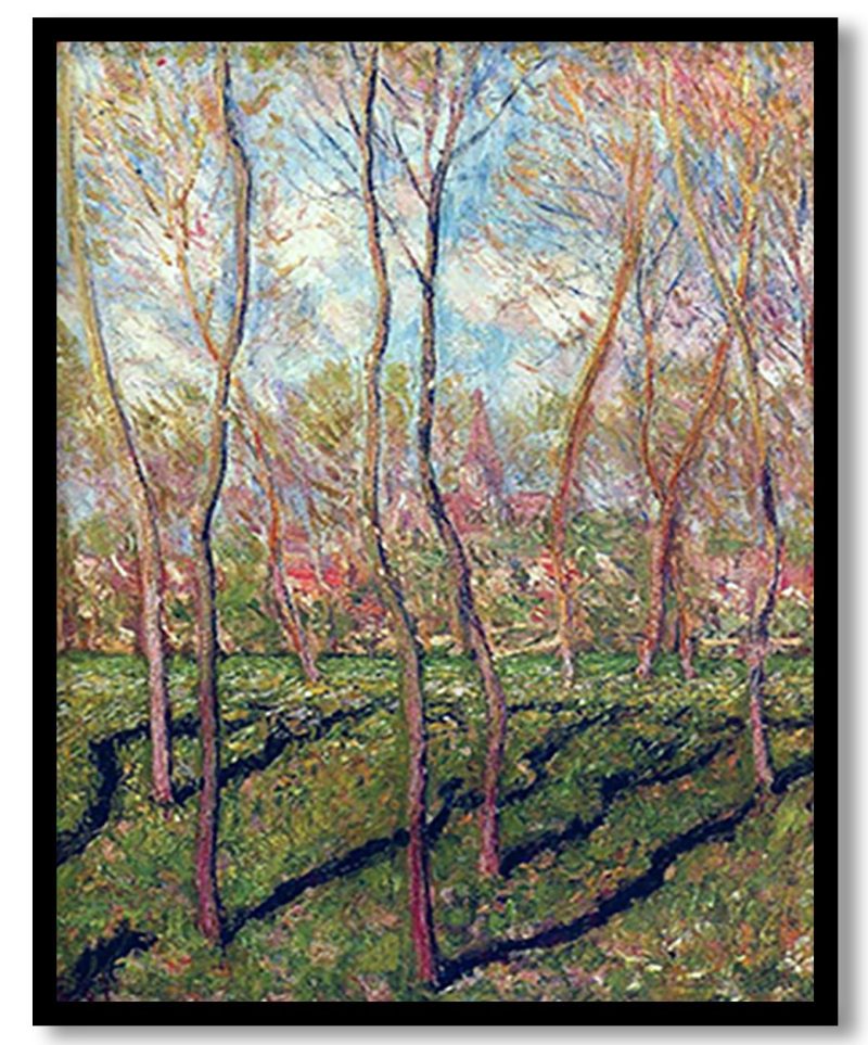 Trees in Winter, View of Bennecourt by Claude Monet (1887)