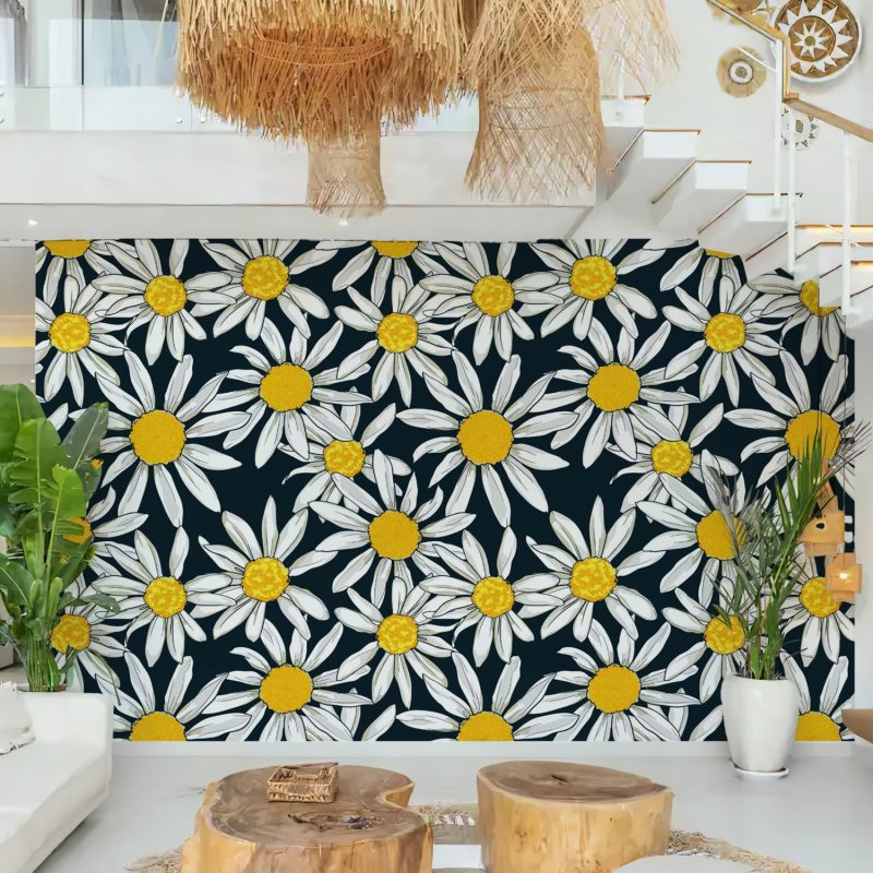 Black and White Daisy Wallpaper