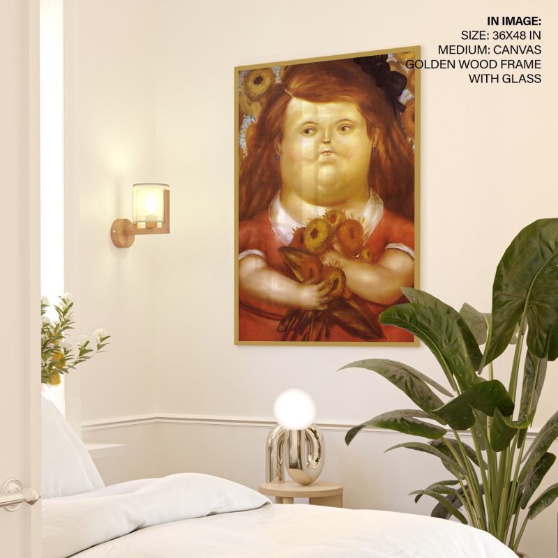 Woman with Flowers by Fernando Botero (1976)