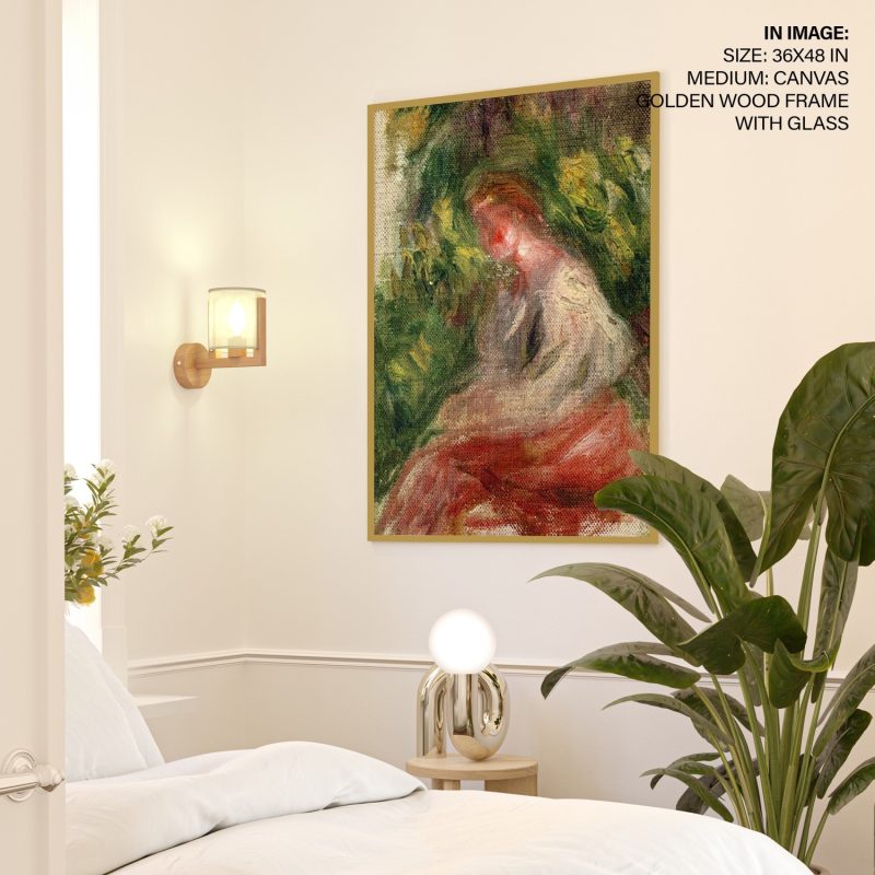 Young Woman, Seated by Pierre Auguste Renoir Wall Art 10+