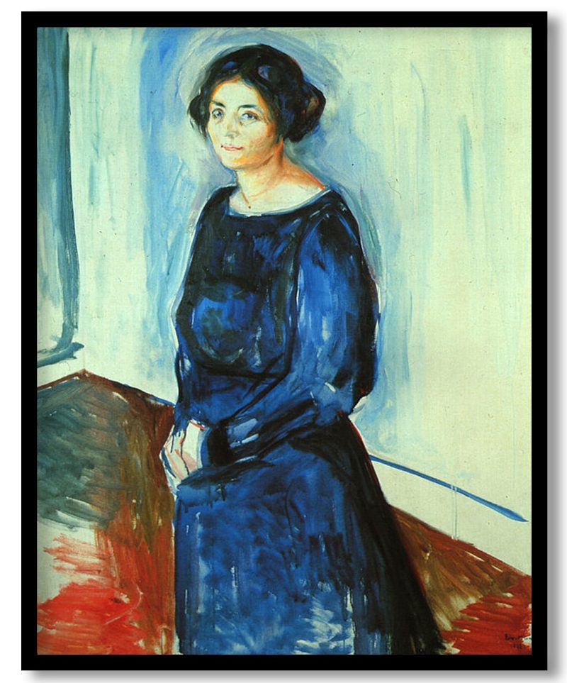 Woman in Blue (Frau Barth) by Edvard Munch (1921)