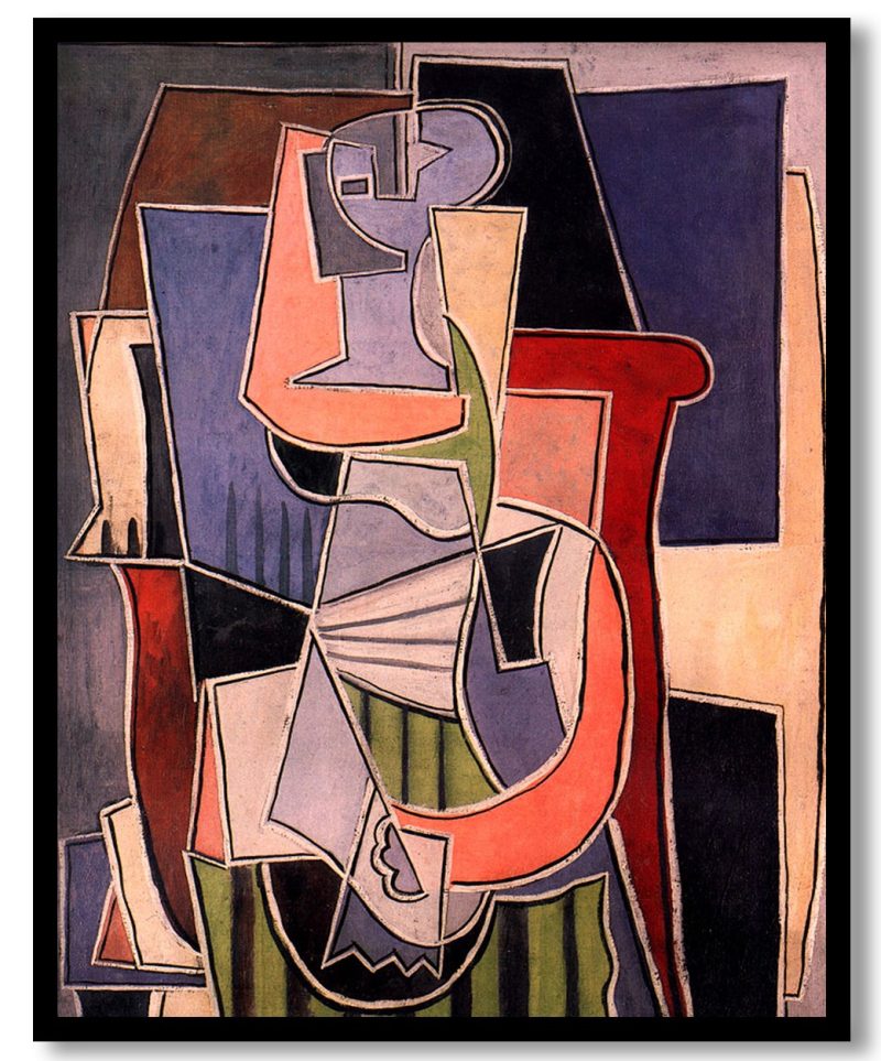 Woman sitting in an armchair by Pablo Picasso (1920)