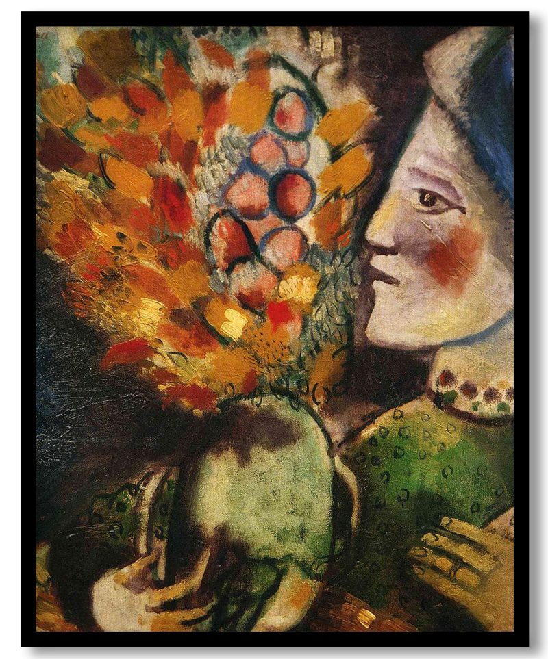 Woman with a Bouquet by Marc Chagall (1910)