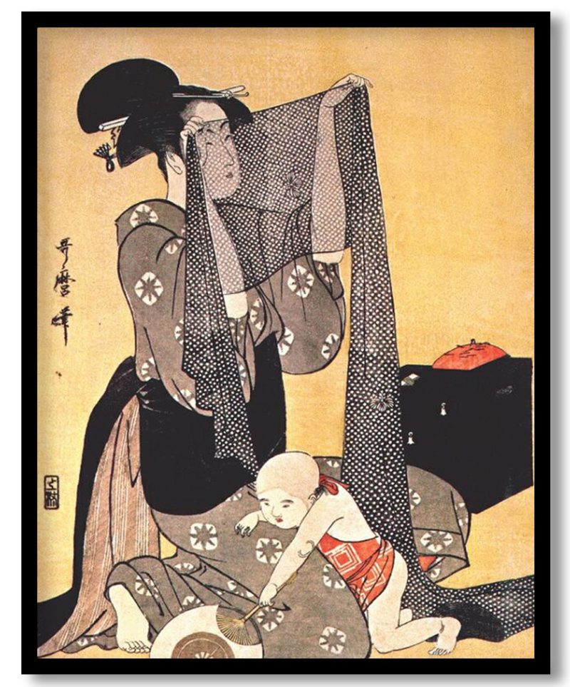 Women making dresses by Kitagawa Utamaro (Unknown)