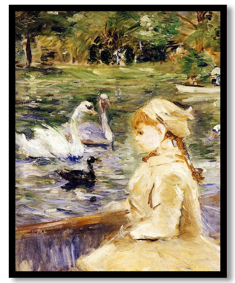 Young girl boating by Berthe Morisot (1884)