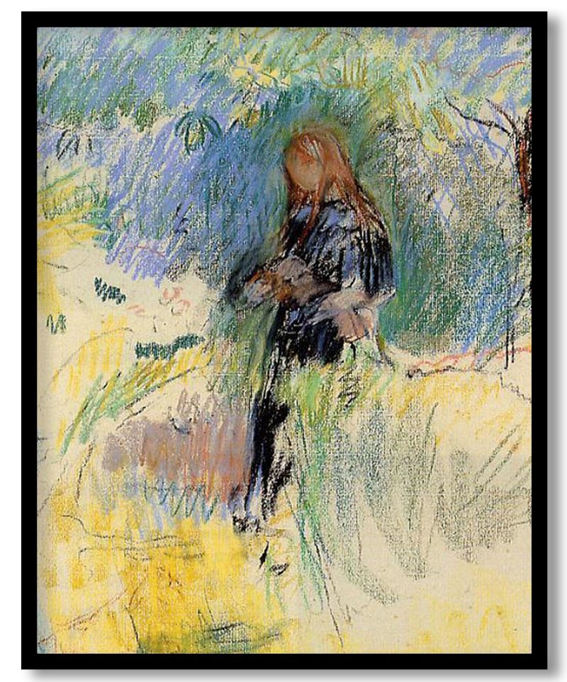 Young Woman Holding a Dog in Her Arms by Berthe Morisot (1892)