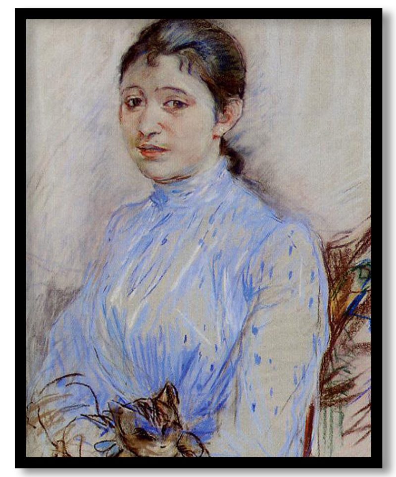Young Woman in a Blue Blouse by Berthe Morisot (1889)
