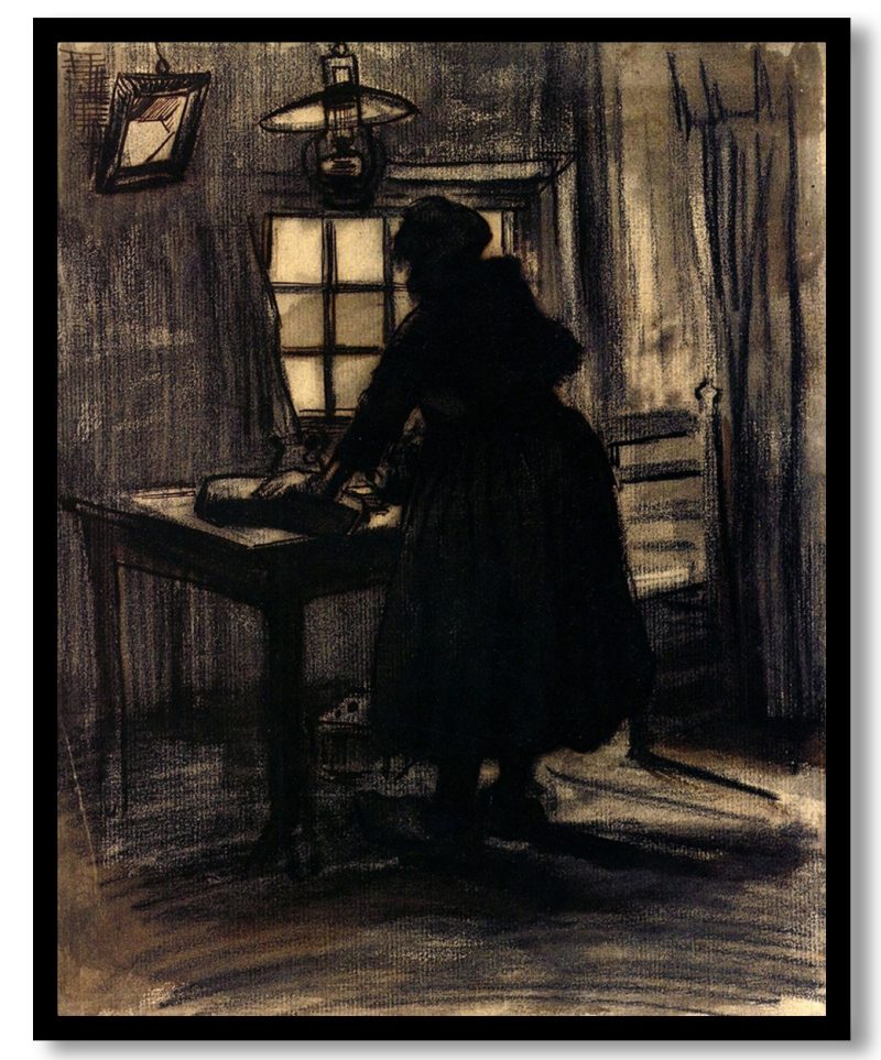Woman Cutting Bread by Vincent van Gogh (1885)