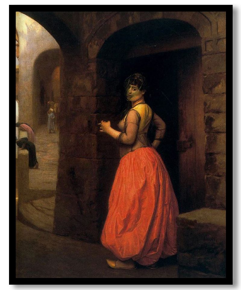 Woman from Cairo Smoking a Cigarette by Jean-Leon Gerome (1882)