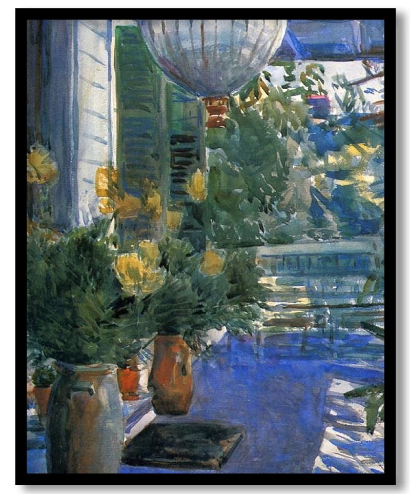 Veranda of the Old House by Childe Hassam (1912)