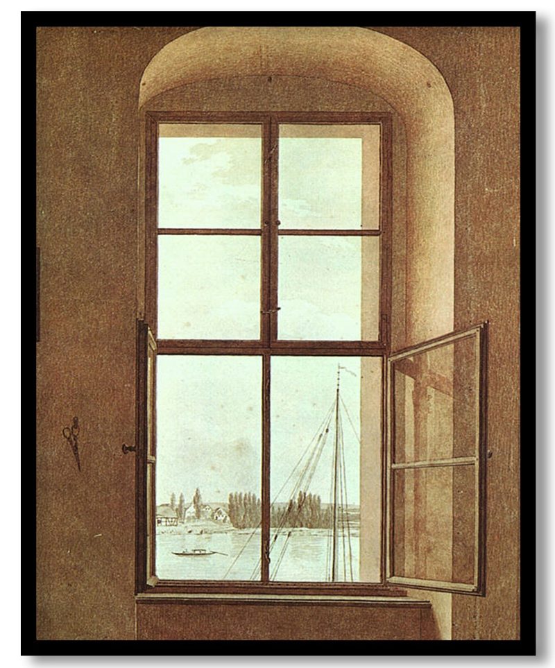 View from the Artists Studio, Window on Left by Caspar David Friedrich