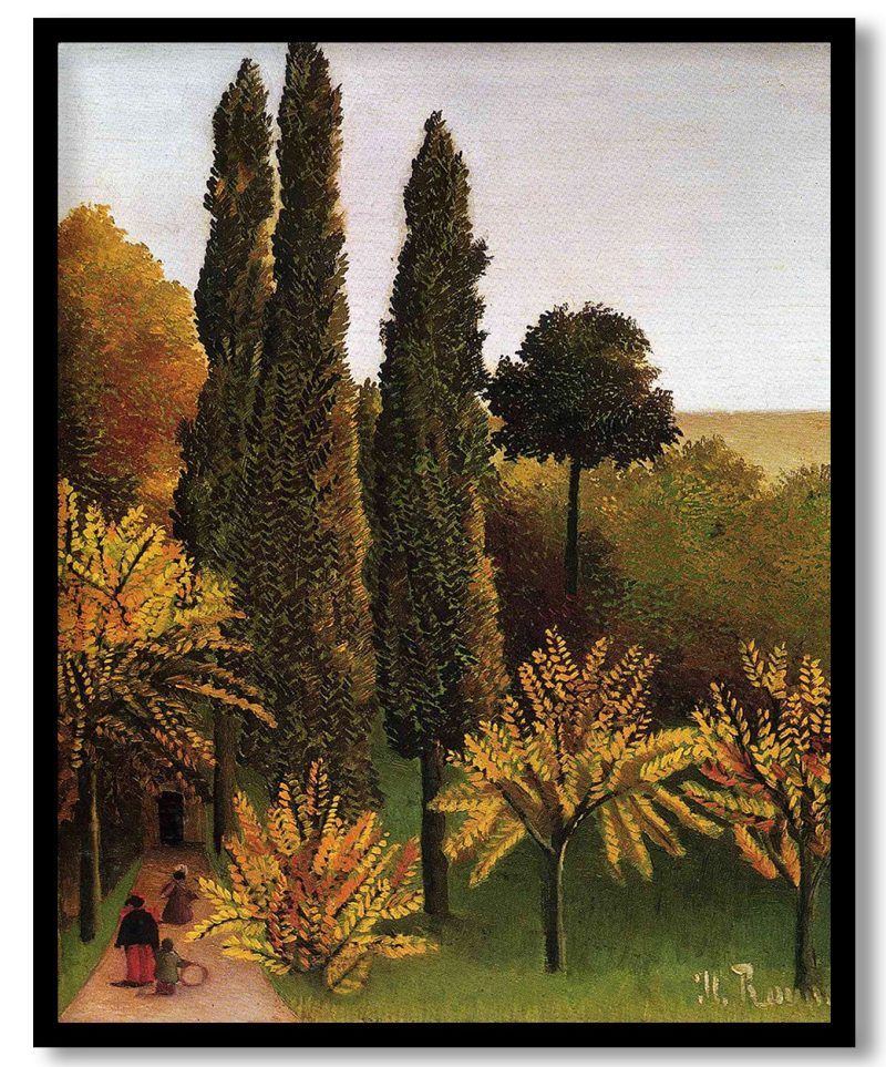 Walking in the Parc des Buttes Chaumont by Henri Rousseau (1908-1909)